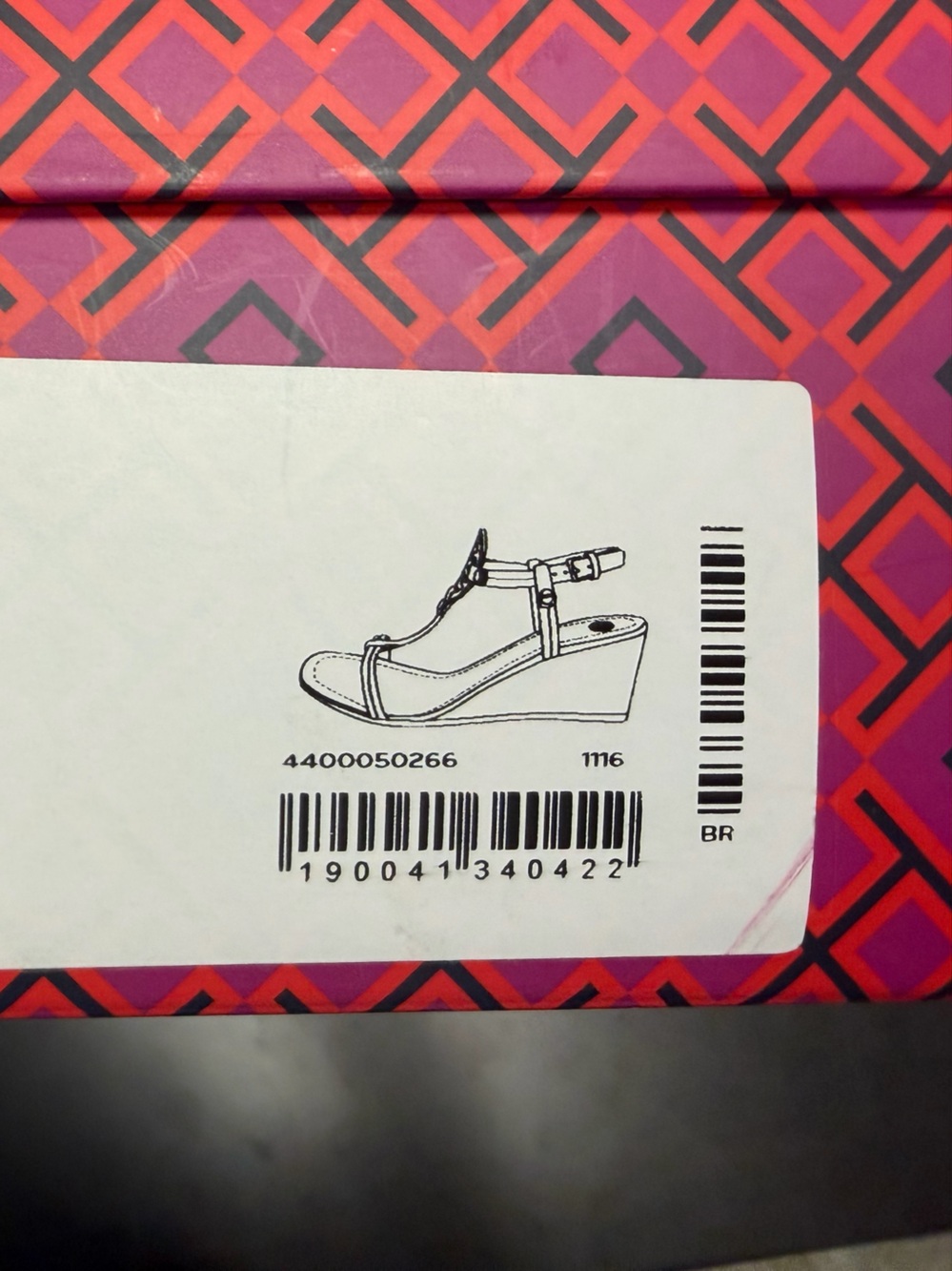 Tory Burch Miller Wedge Sandals Black Leather Logo Size 8.5 - Picture 4 of 5